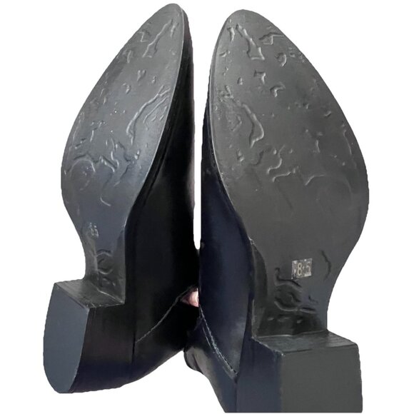 Steve Madden Size 8.5 Austin Black Leather Booties Cut Out Side Ankle Boots - Picture 7 of 9